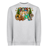 Heather Grey Born To Camp Heavyweight Sweatshirt - CowhideDigitalArt