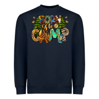 Navy Born To Camp Heavyweight Sweatshirt - CowhideDigitalArt