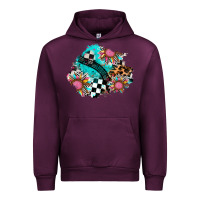 Mauve Wine race sunflower patches Urban Hoodie - AdoDesignShop