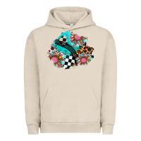Pigment French Oak race sunflower patches Urban Hoodie - AdoDesignShop