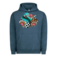 Pigment Midnight Navy race sunflower patches Urban Hoodie - AdoDesignShop