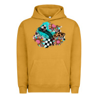 Pigment Peanut Butter race sunflower patches Urban Hoodie - AdoDesignShop