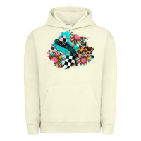 Pigment Pistachio race sunflower patches Urban Hoodie - AdoDesignShop