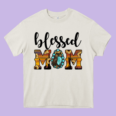 Blessed Mom Heavy Core Tee Designed By Jahusdesignshop