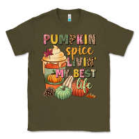 Army Green Pumpkin spice livin' my best life Classic Tee - NancyCooperArtShop