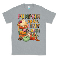 Heather Grey Pumpkin spice livin' my best life Classic Tee - NancyCooperArtShop