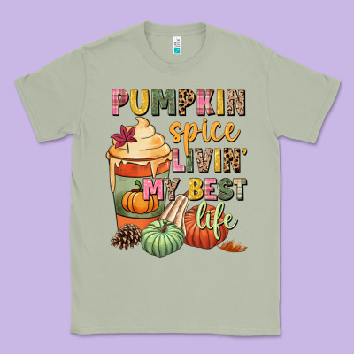 Pumpkin Spice Livin' My Best Life Classic Tee Designed By Nancycooperartshop
