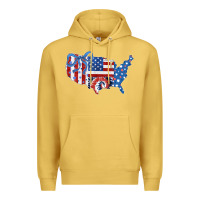Antique Gold America map Premium Hoodie - CowhideDigitalArt