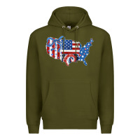 Army Green America map Premium Hoodie - CowhideDigitalArt