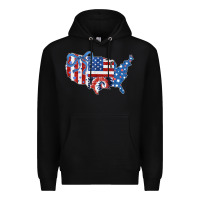 Black America map Premium Hoodie - CowhideDigitalArt