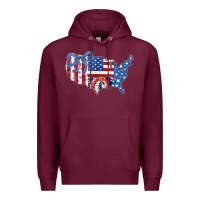 Burgundy America map Premium Hoodie - CowhideDigitalArt
