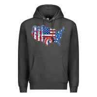 Charcoal Heather America map Premium Hoodie - CowhideDigitalArt