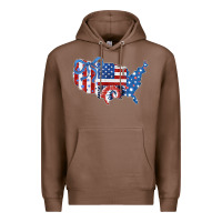 Chestnut America map Premium Hoodie - CowhideDigitalArt