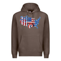 Coffee America map Premium Hoodie - CowhideDigitalArt