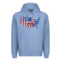Colony Blue America map Premium Hoodie - CowhideDigitalArt