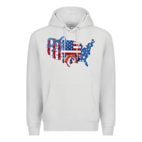 Dove Grey America map Premium Hoodie - CowhideDigitalArt