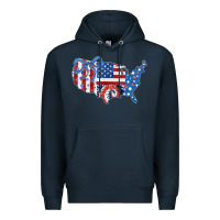 Navy America map Premium Hoodie - CowhideDigitalArt