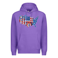 Purple America map Premium Hoodie - CowhideDigitalArt
