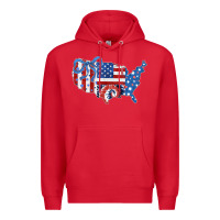 Red America map Premium Hoodie - CowhideDigitalArt