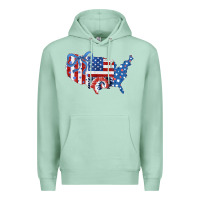Seafoam America map Premium Hoodie - CowhideDigitalArt