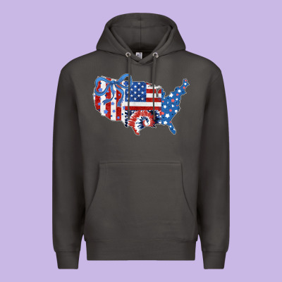 America Map Premium Hoodie Designed By Cowhidedigitalart