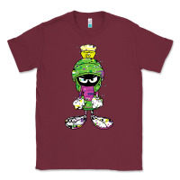 Burgundy Marvin The Martian Glitch Classic Tee - trangStudio