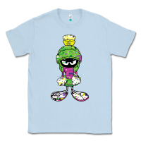 Dusty Blue Marvin The Martian Glitch Classic Tee - trangStudio