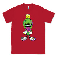 Red Marvin The Martian Glitch Classic Tee - trangStudio