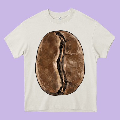 Coffee Bean Heavy Core Tee Designed By Barkaloodesign