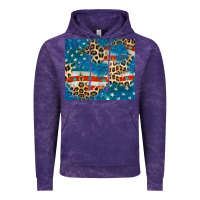 Cloud Purple leopard glitter american flag Vintage Hoodie - CowGirlArtShop