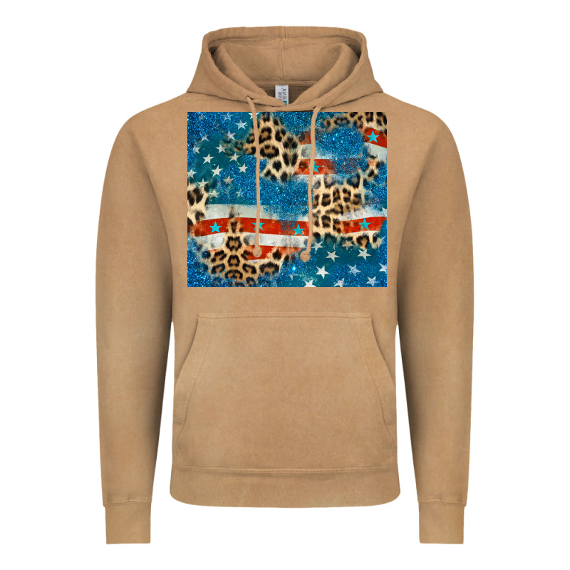 Leopard Glitter American Flag Vintage Hoodie by CowGirlArtShop | Teevron