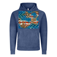 Vintage Denim leopard glitter american flag Vintage Hoodie - CowGirlArtShop