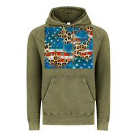 Vintage Olive leopard glitter american flag Vintage Hoodie - CowGirlArtShop