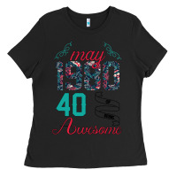Black Made In May 1980 40 Years Of Being Awesome Ladies Tee - Bettercallsaul