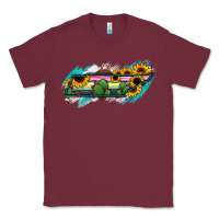 Burgundy Tennessee Map Sunflower Cactus Serape Classic Tee - RanaPortraitStore