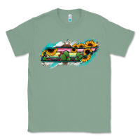 Sage Tennessee Map Sunflower Cactus Serape Classic Tee - RanaPortraitStore