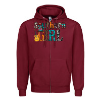 Burgundy southern girl Zipper Hoodie - RacoonDesign