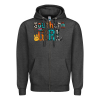 Charcoal Heather southern girl Zipper Hoodie - RacoonDesign