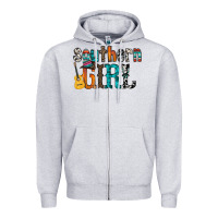 Heather Grey southern girl Zipper Hoodie - RacoonDesign