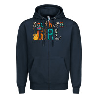 Navy southern girl Zipper Hoodie - RacoonDesign