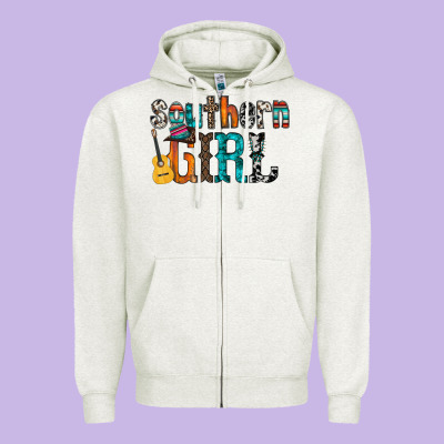 Southern Girl Zipper Hoodie Designed By Racoondesign