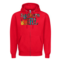 Red southern girl Zipper Hoodie - RacoonDesign