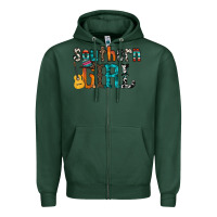 Sports Green southern girl Zipper Hoodie - RacoonDesign