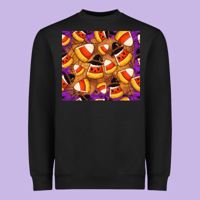 Candy Pattern Heavyweight Sweatshirt Designed By Cowhidedigitalart