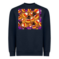 Navy Candy Pattern Heavyweight Sweatshirt - CowhideDigitalArt