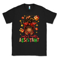 Black santa's favorite assistant afro messy bun Classic Tee - texasbilliewilder