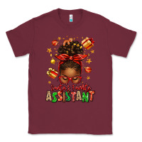 Burgundy santa's favorite assistant afro messy bun Classic Tee - texasbilliewilder