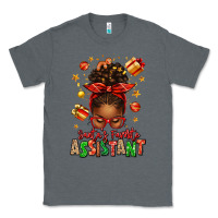 Charcoal Heather santa's favorite assistant afro messy bun Classic Tee - texasbilliewilder