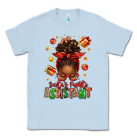 Dusty Blue santa's favorite assistant afro messy bun Classic Tee - texasbilliewilder