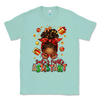 Seafoam santa's favorite assistant afro messy bun Classic Tee - texasbilliewilder